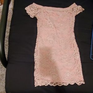 Off the shoulder blush dress